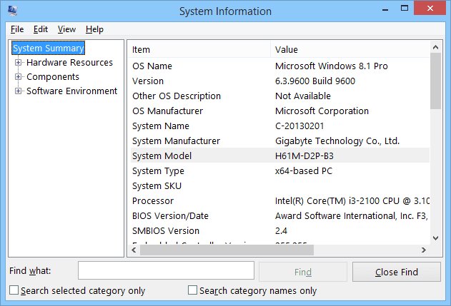 Using System Information Tools to Identify Specs