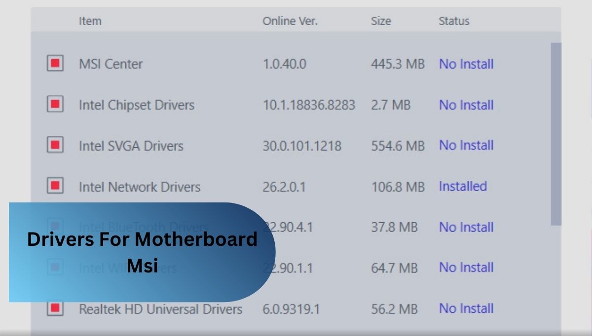 Drivers For Motherboard Msi