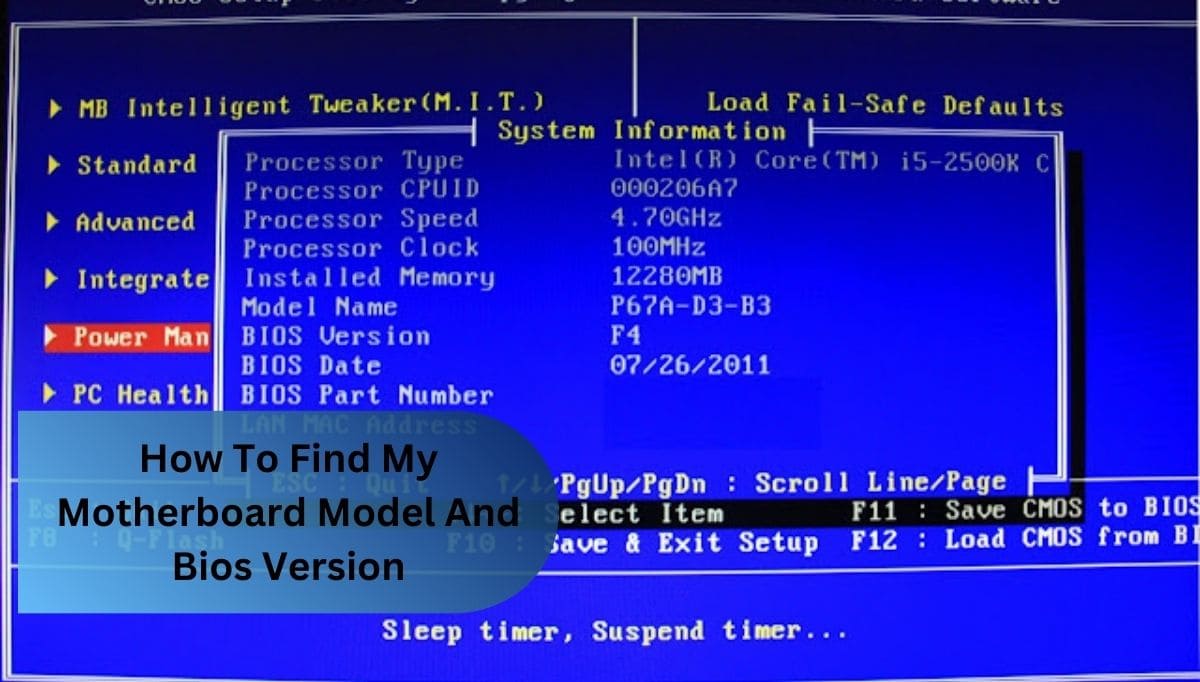 How To Find My Motherboard Model And Bios Version